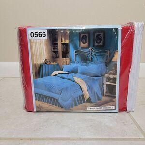 Red Satin Deep Pocket 4 Piece Sheet Set King